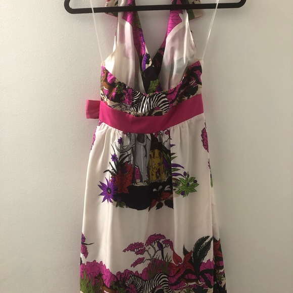 Tibi Halterneck Wrap Silk Collared Dress Animal Print With Pockets Size 2 - Picture 11 of 11